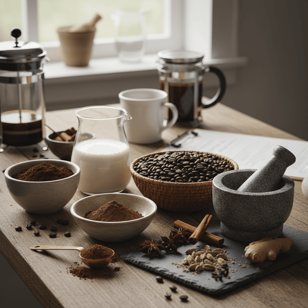 DIY Mushroom Coffee Recipes - Kitchen ingredients preparation