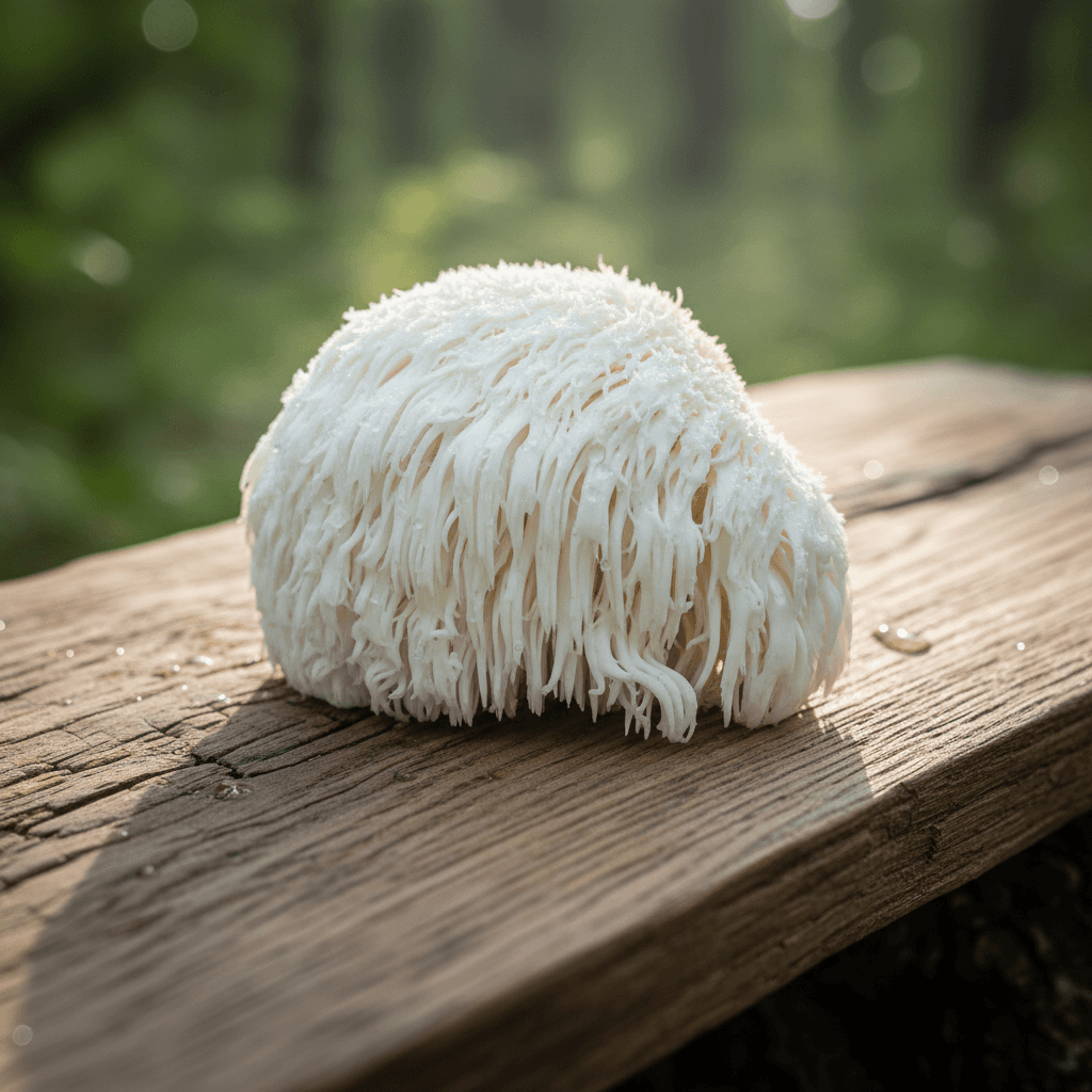 Lion's Mane Mushroom - White cascading spines for brain health and focus