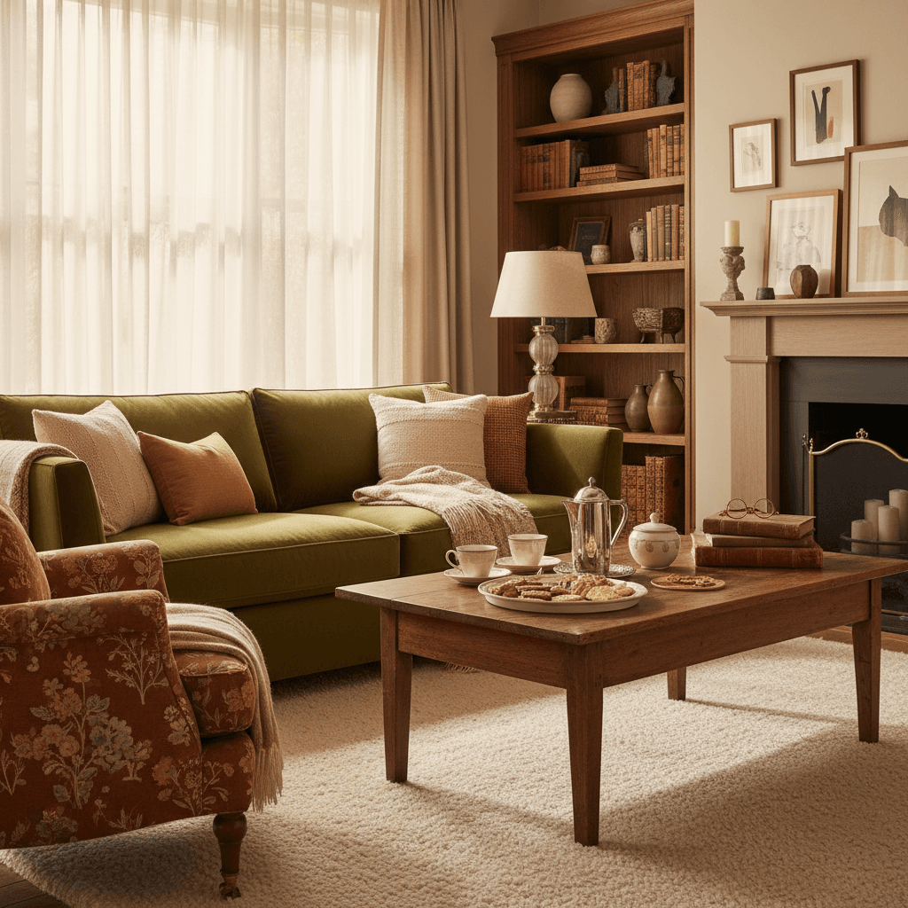 Senior couple enjoying coffee together in garden setting
