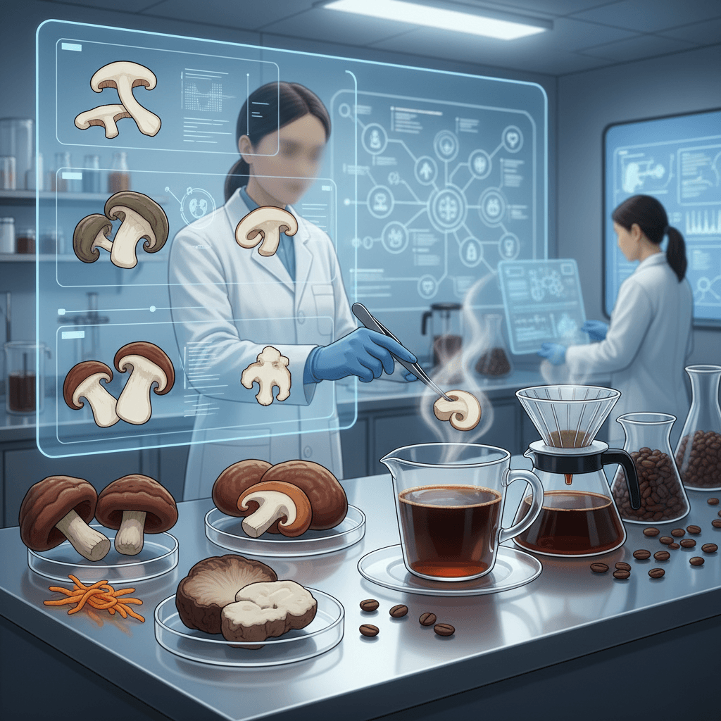 Mushroom Coffee Side Effects - Educational medical-style image
