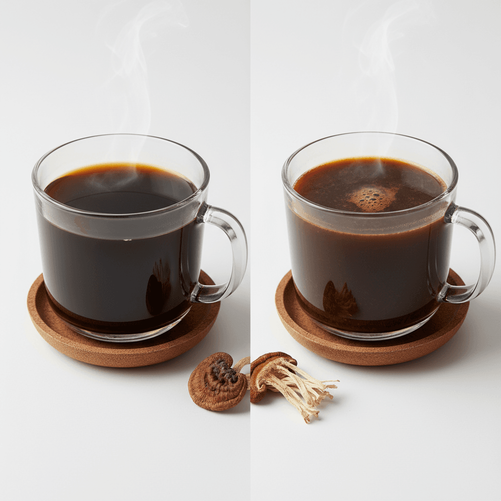 Mushroom Coffee vs Regular Coffee - Side by side comparison