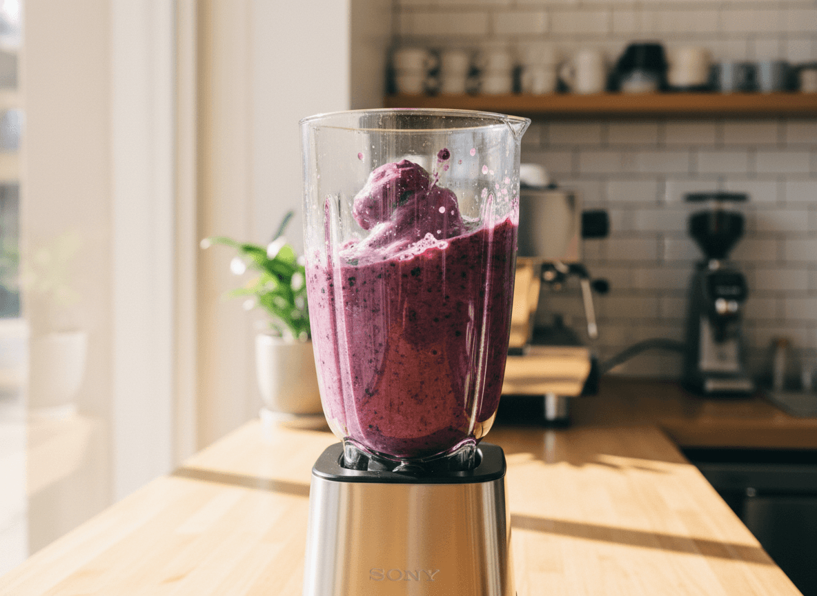 Blending a smoothie