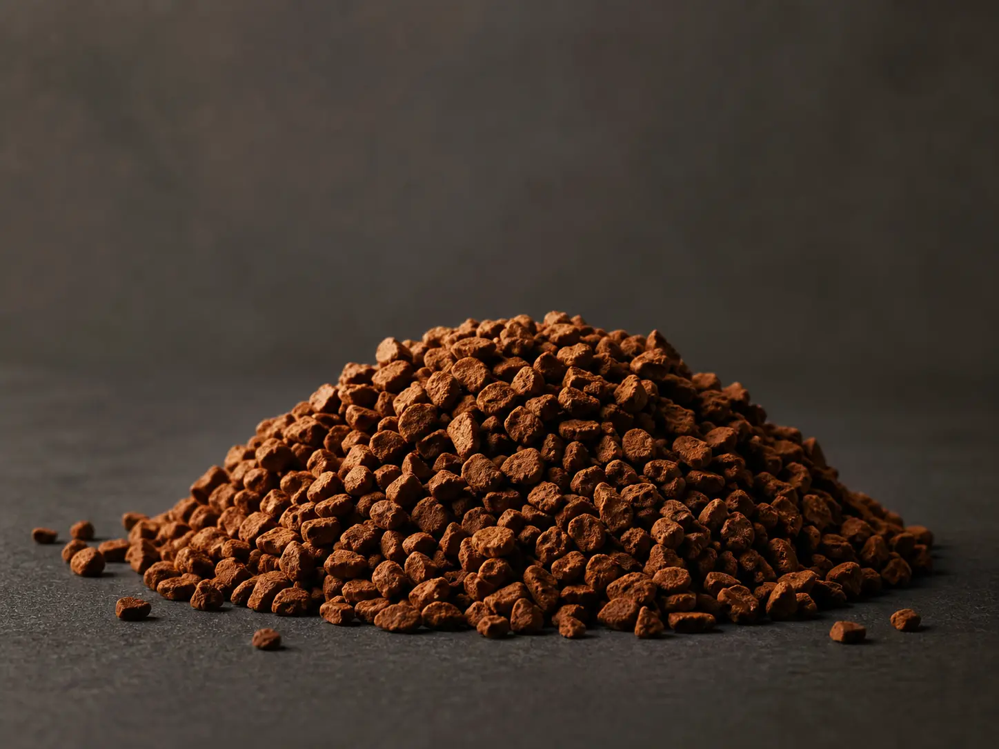Freeze-dried instant coffee crystals