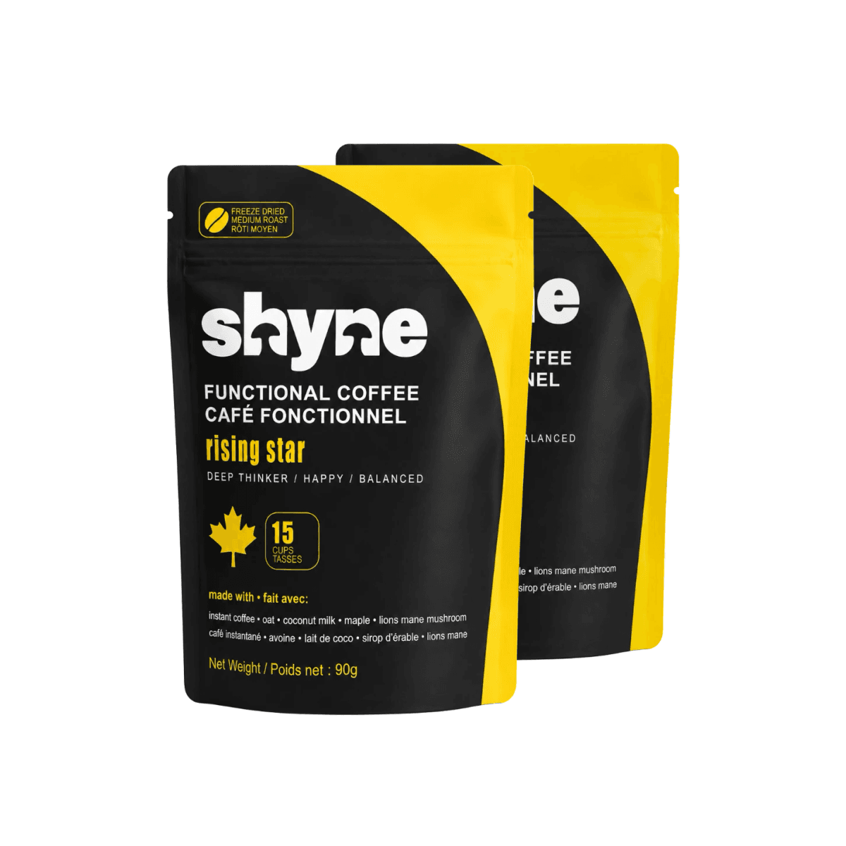 Shyne Rising Star lion's mane mushroom coffee — two 15-cup packs, 30 servings