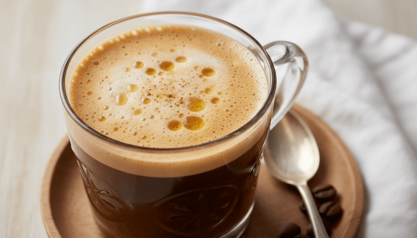 Frothy bulletproof coffee