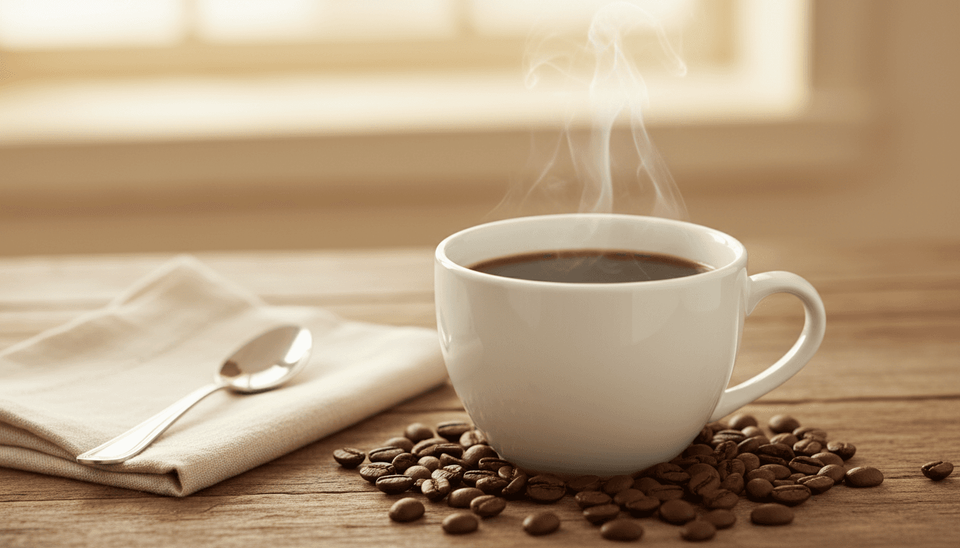 Perfect cup of coffee in a ceramic mug