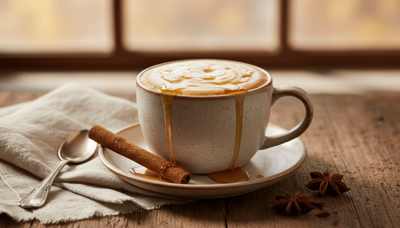 Maple cinnamon coffee with cinnamon stick