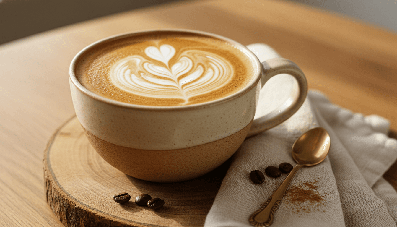 Creamy oat milk latte with foam art