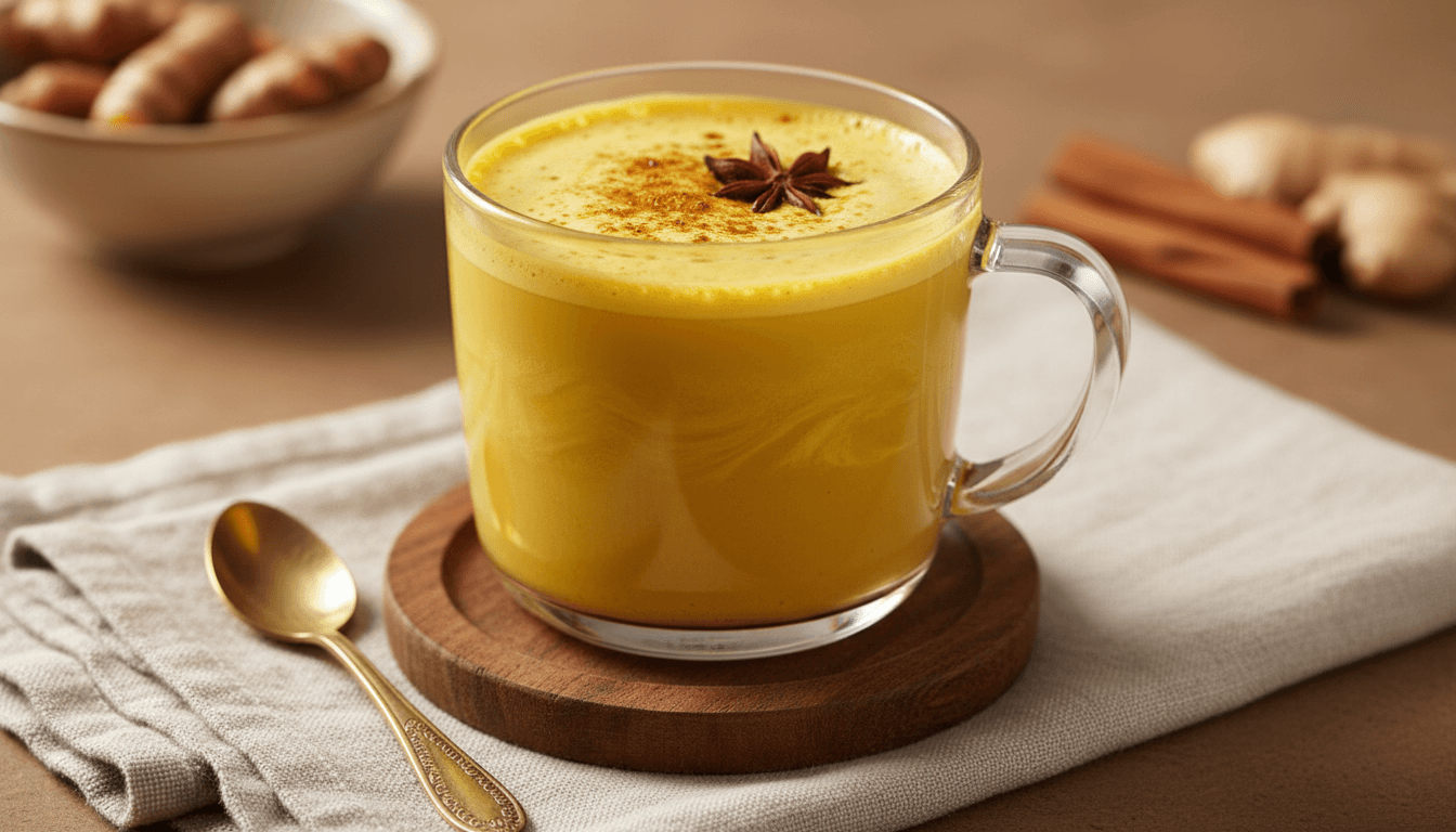 Vibrant golden turmeric latte