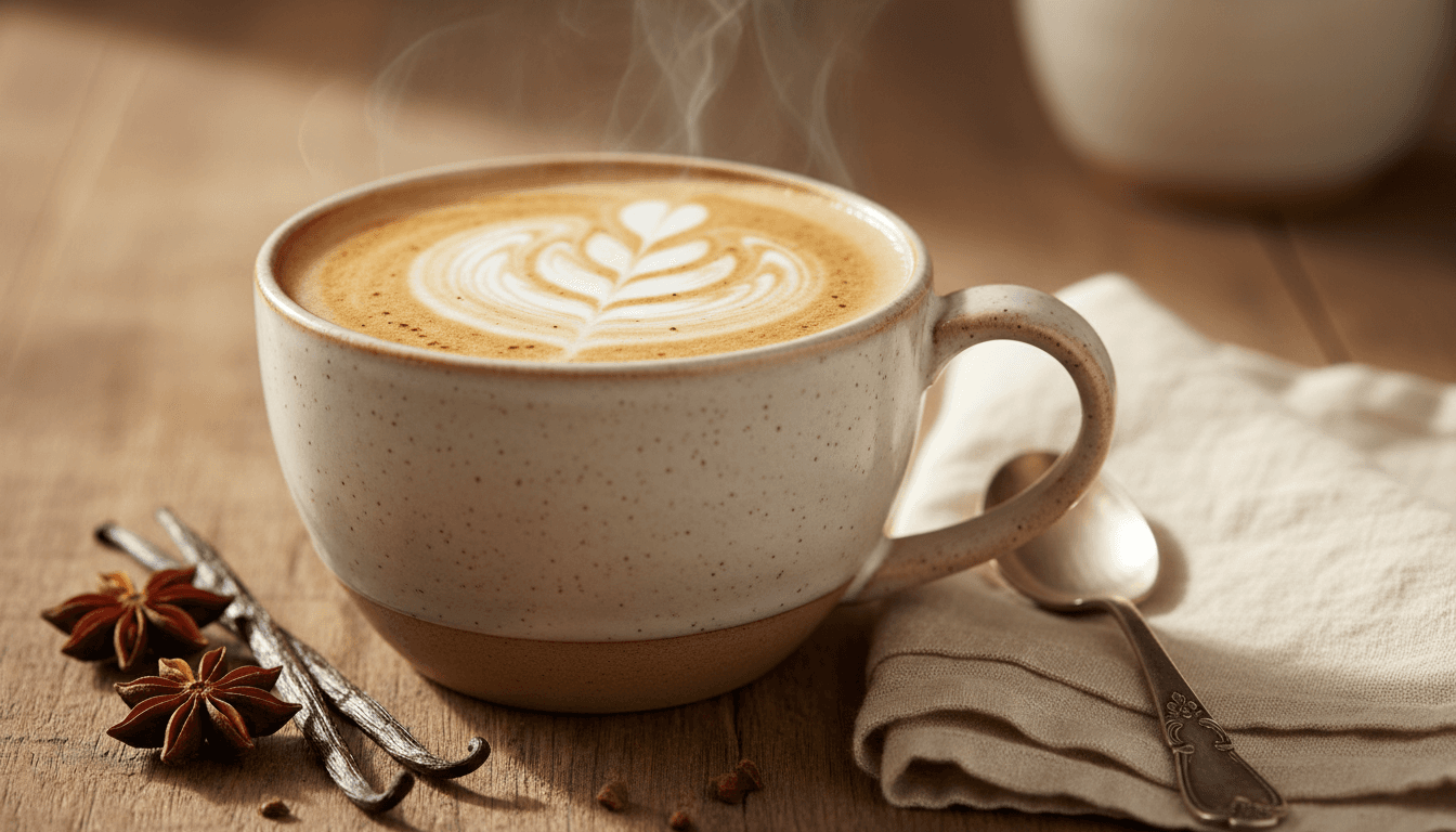 Vanilla latte with foam