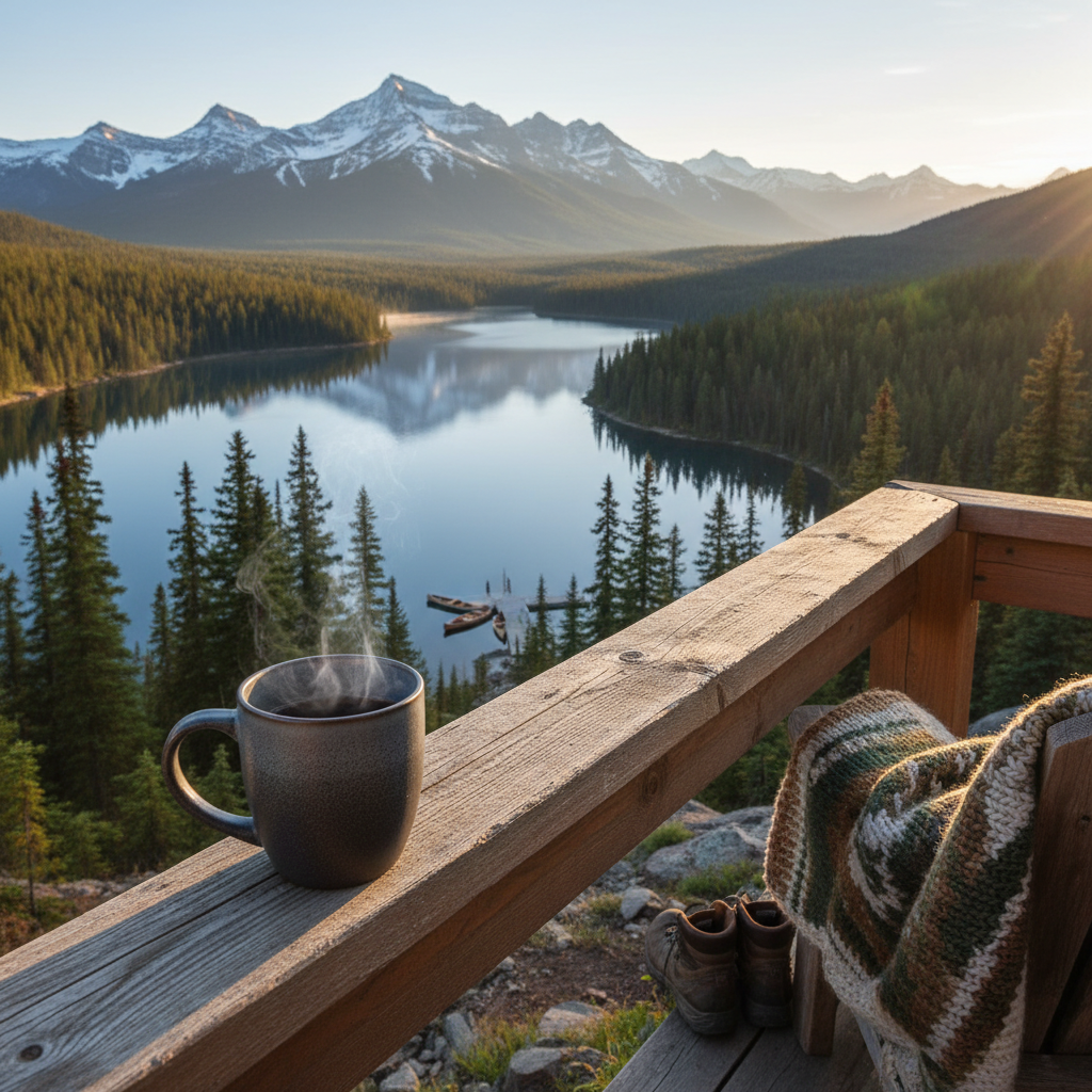 Canadian maple themed mushroom coffee display