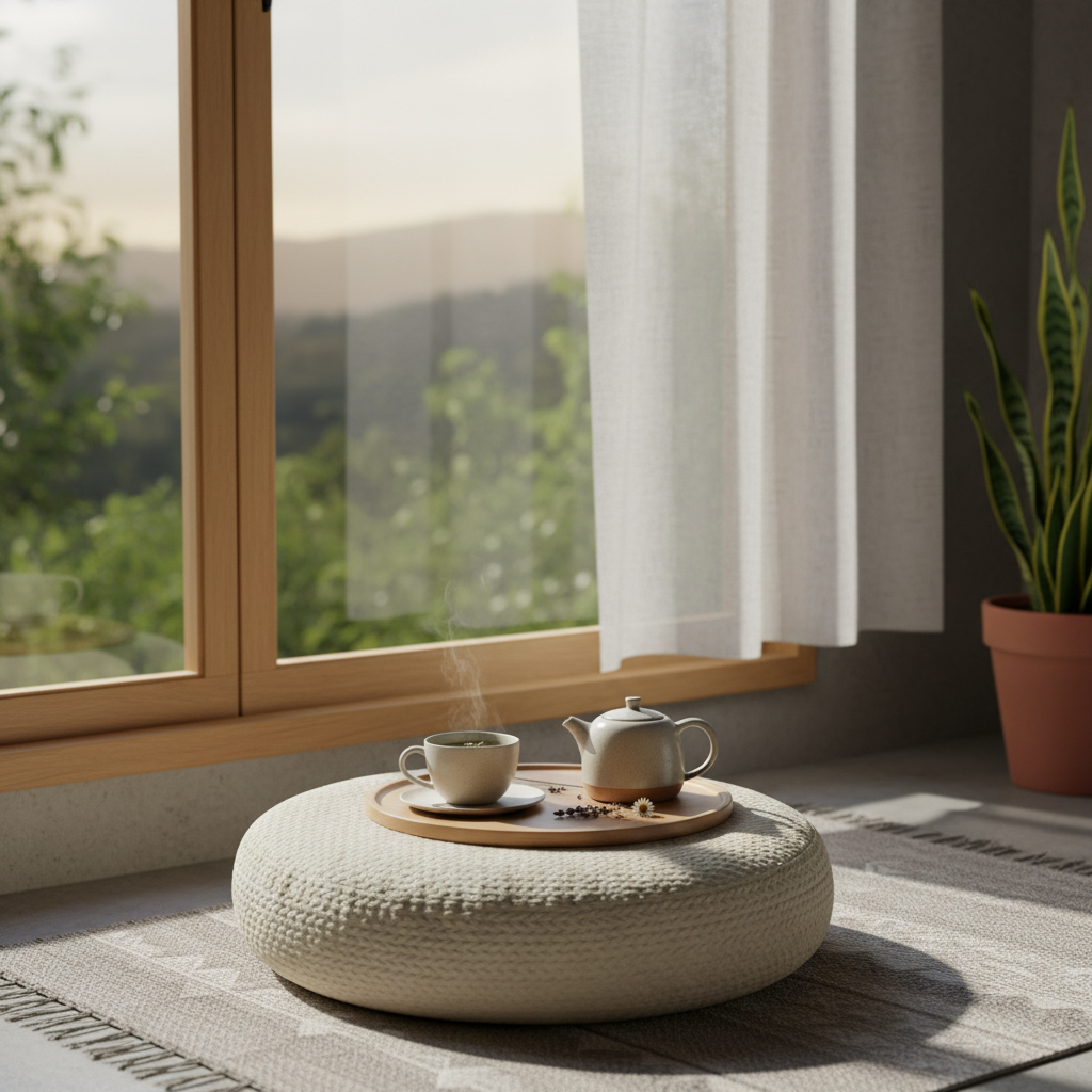 Calm morning routine with mushroom coffee