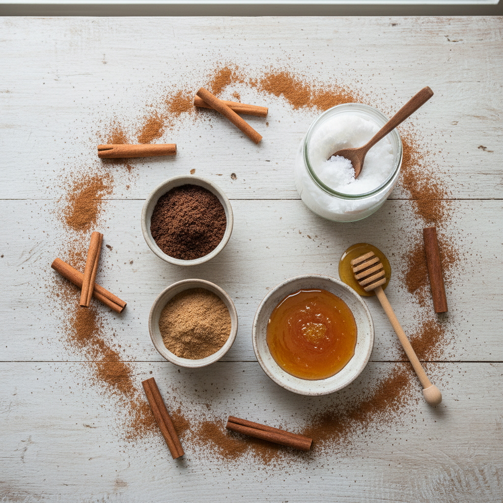 Fresh ingredients for DIY mushroom coffee recipes