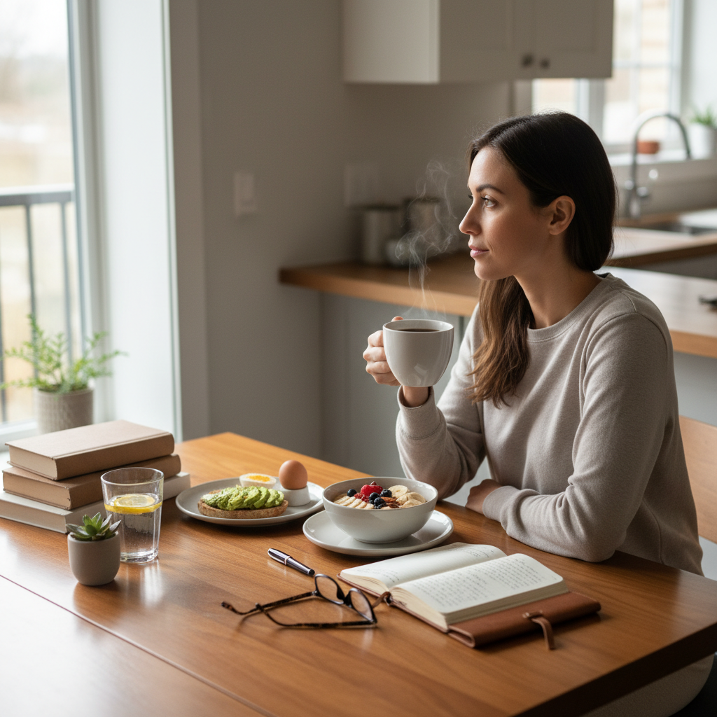 Productive morning with mushroom coffee