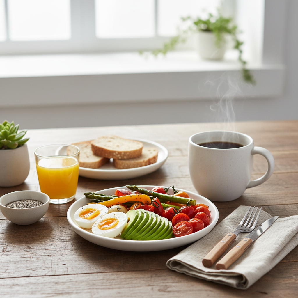 Breaking a fast with food and coffee