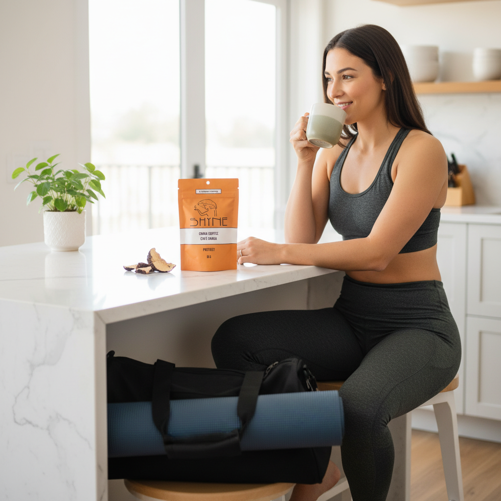 Shyne mushroom coffee product