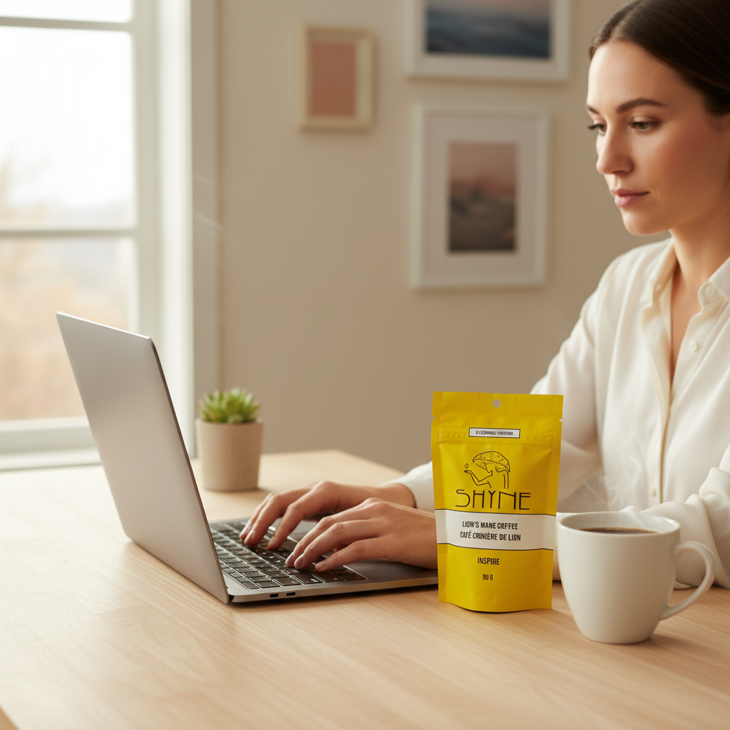 Shyne mushroom coffee product