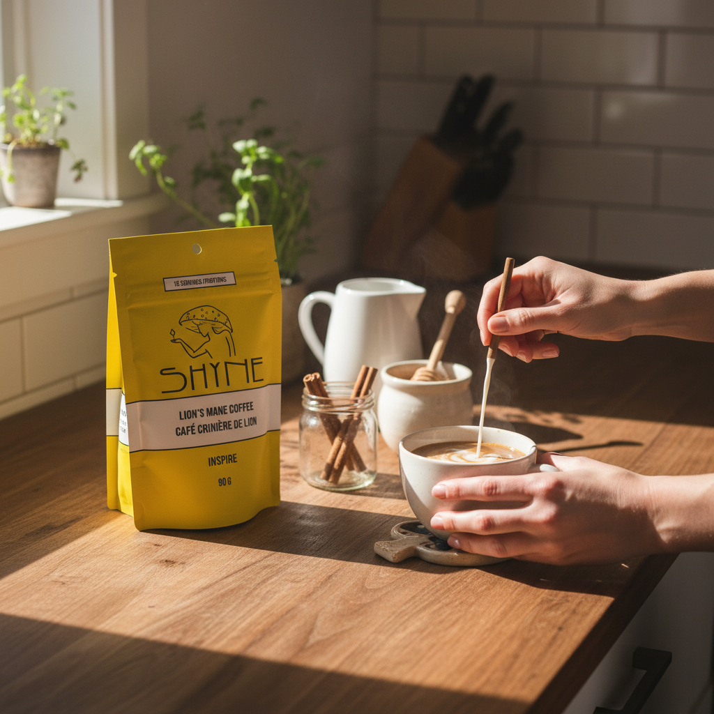 Shyne mushroom coffee product