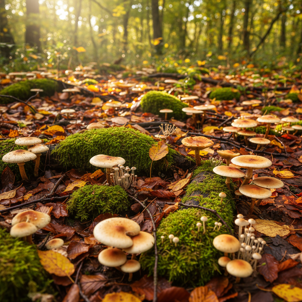 Forest ecosystem for sustainable mushroom harvesting