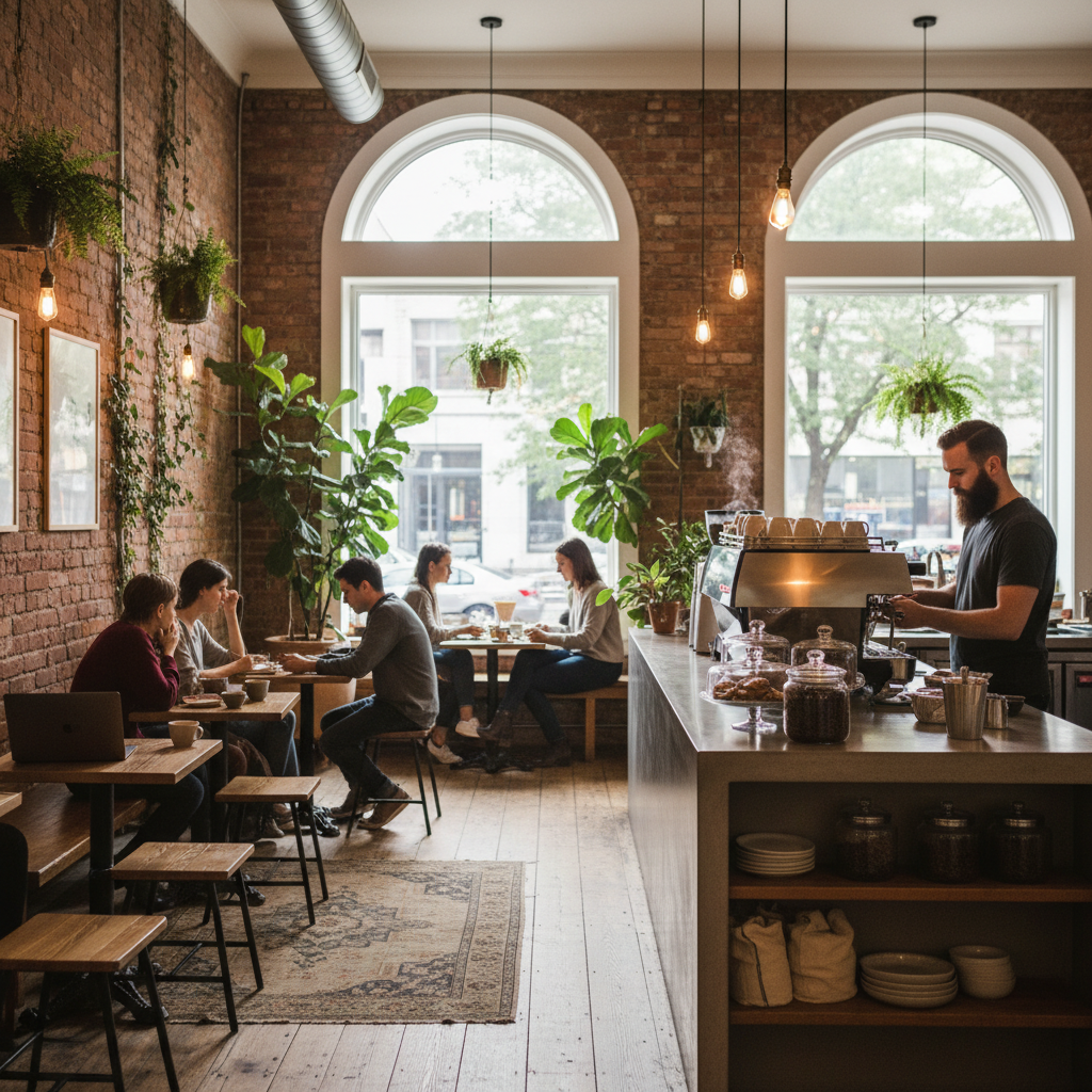 Toronto cafe scene with mushroom coffee