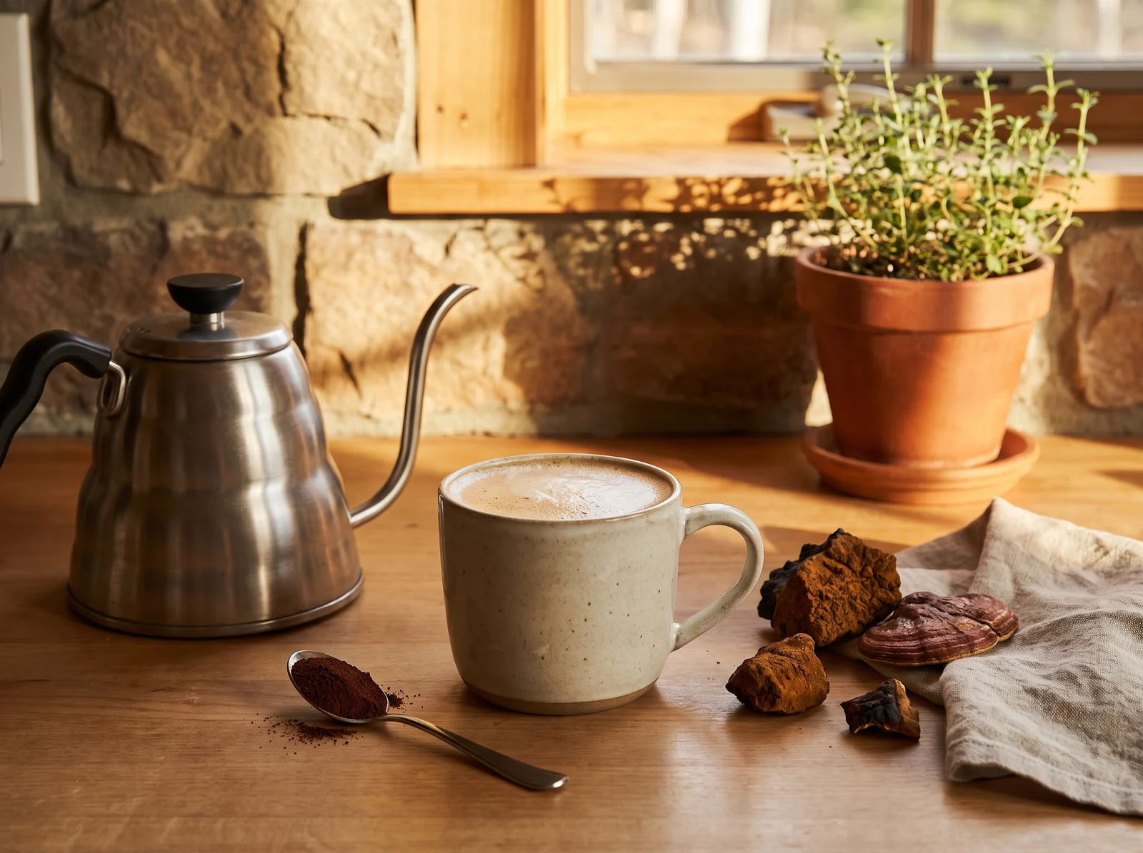 Preparing instant functional mushroom coffee at home